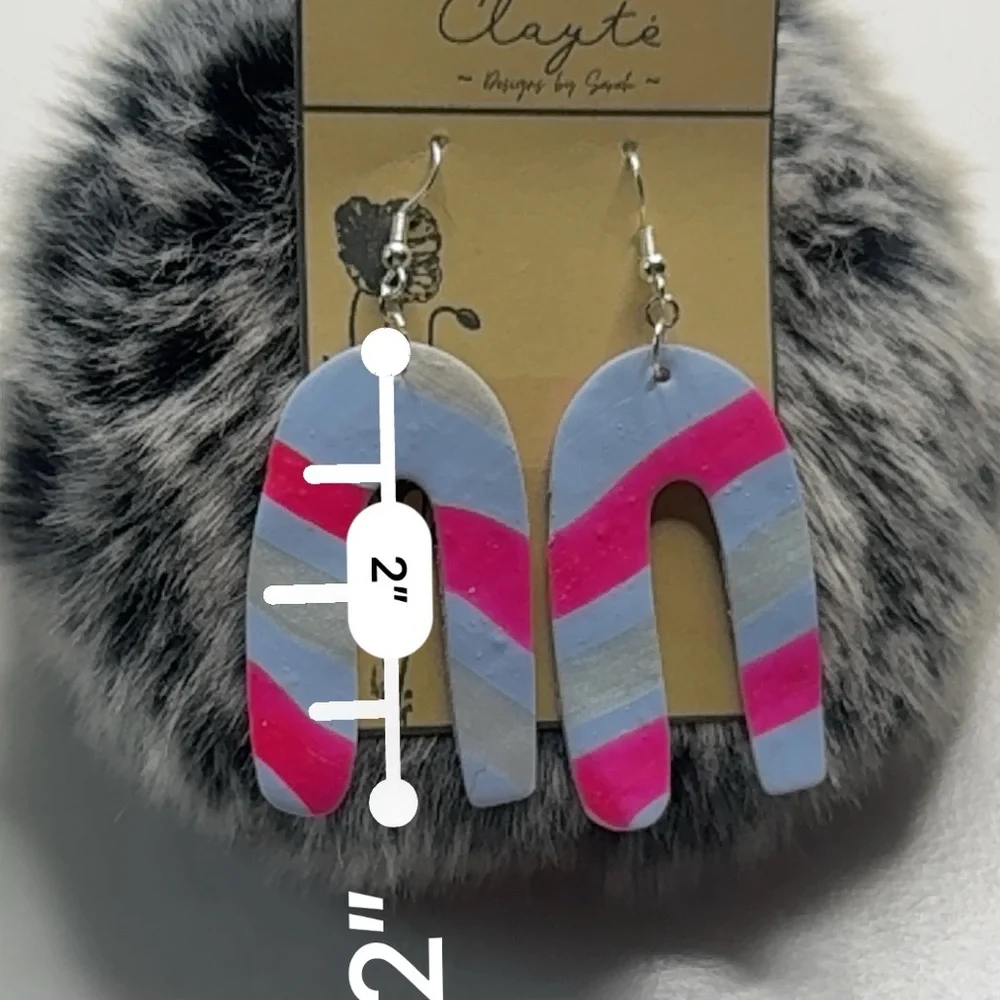 Polymer clay earrings 🩶